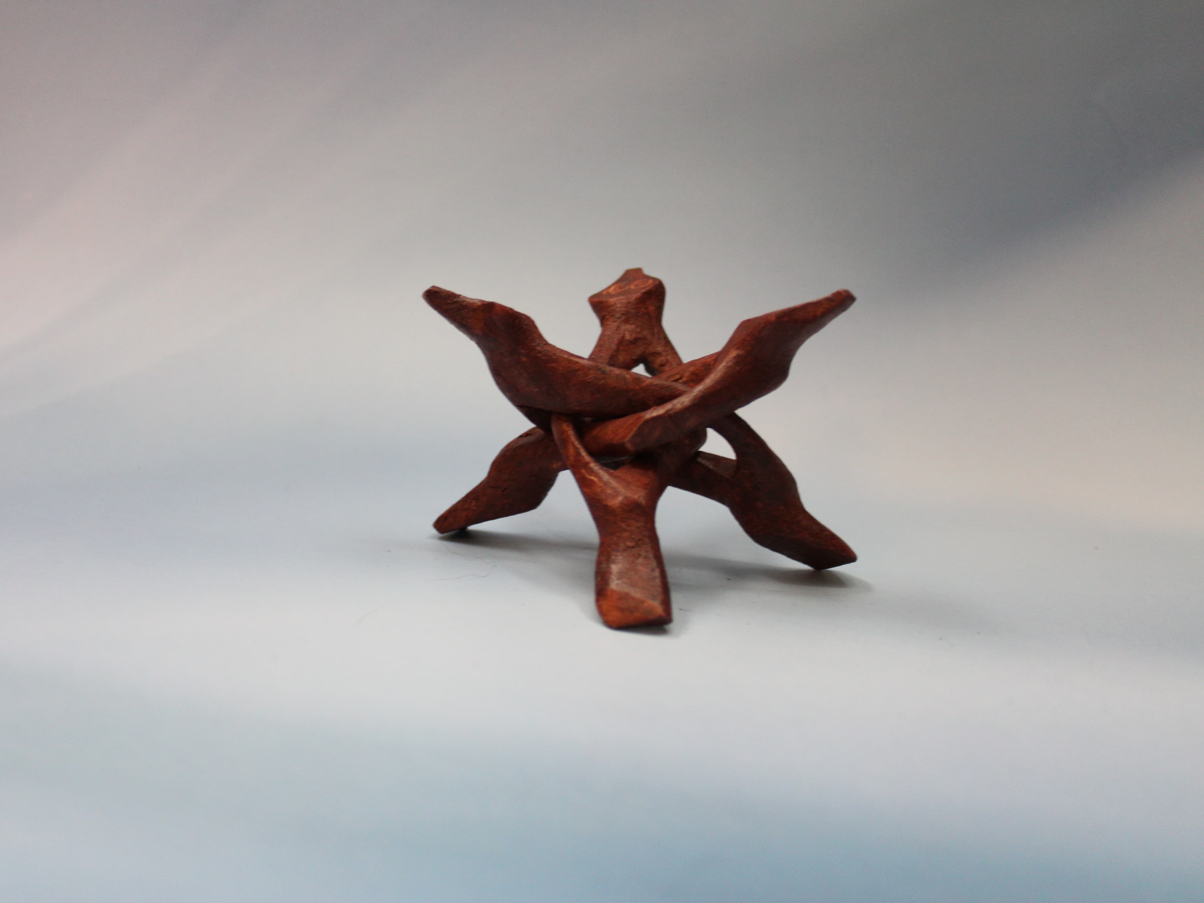 4" Wood Tripod Sphere Stand - Image 1