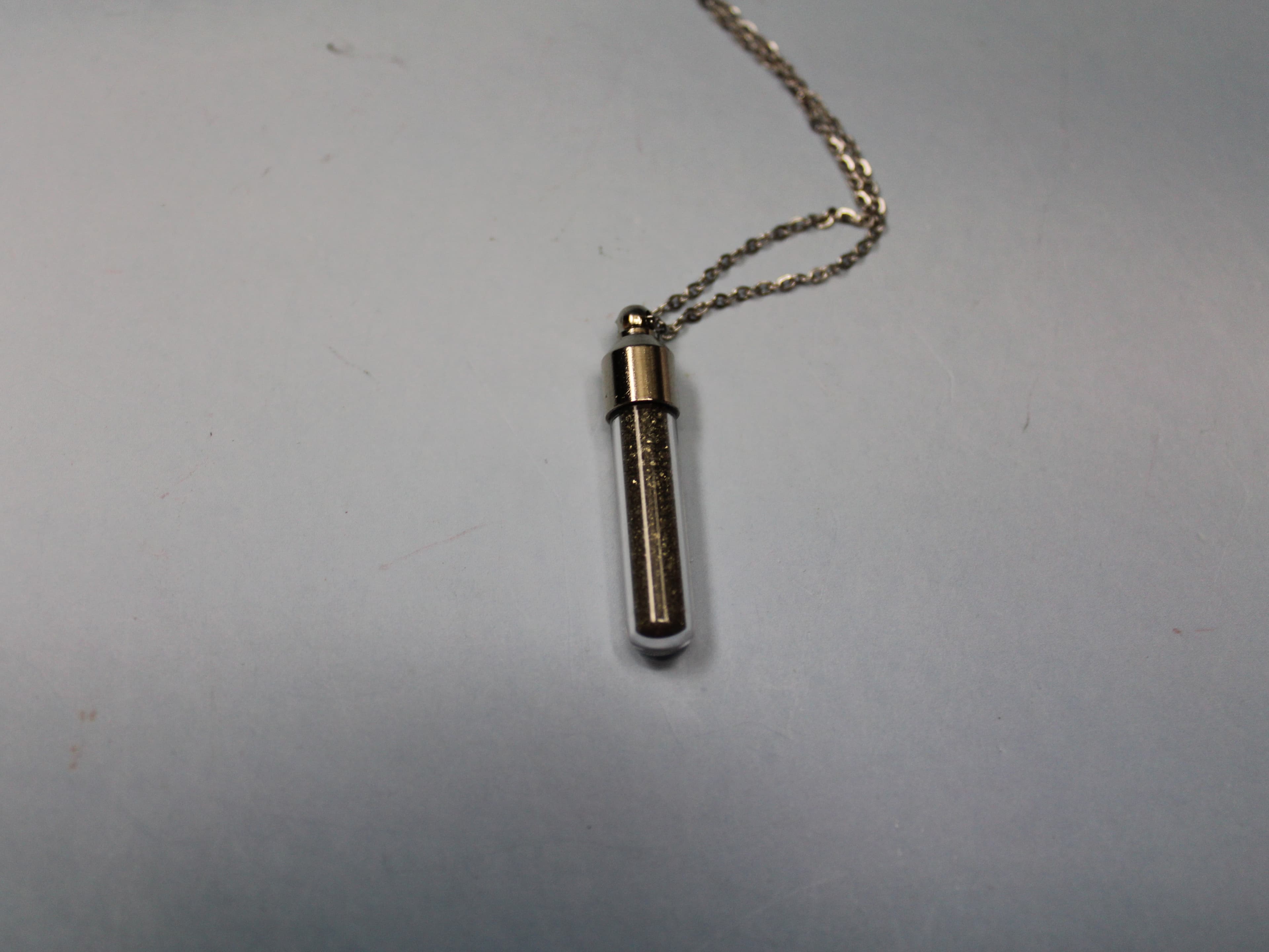 Stainless Steel Ground Pyrite Necklace
