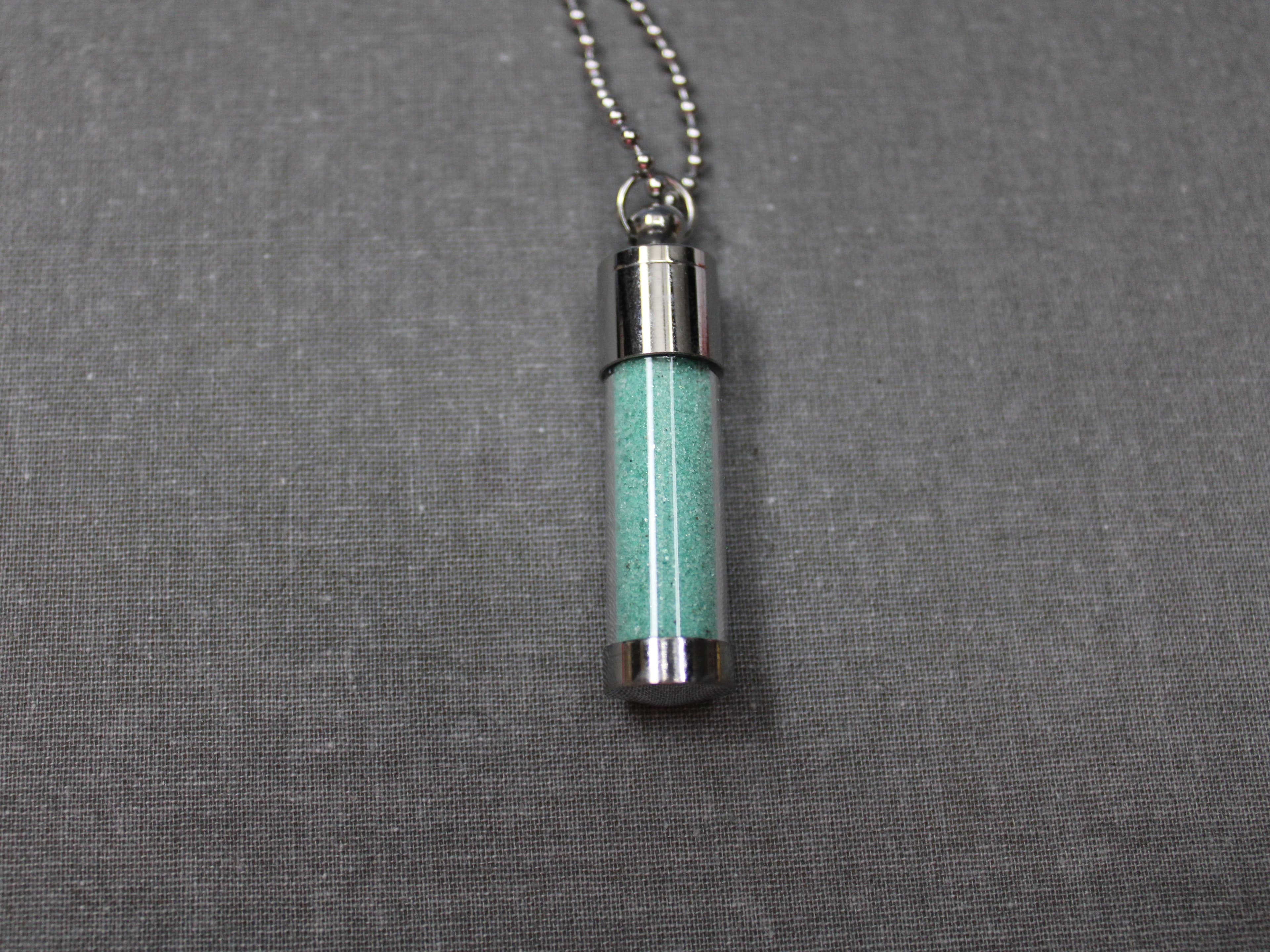 Stainless Steel Ground Green Aventurine Necklace - Image 1