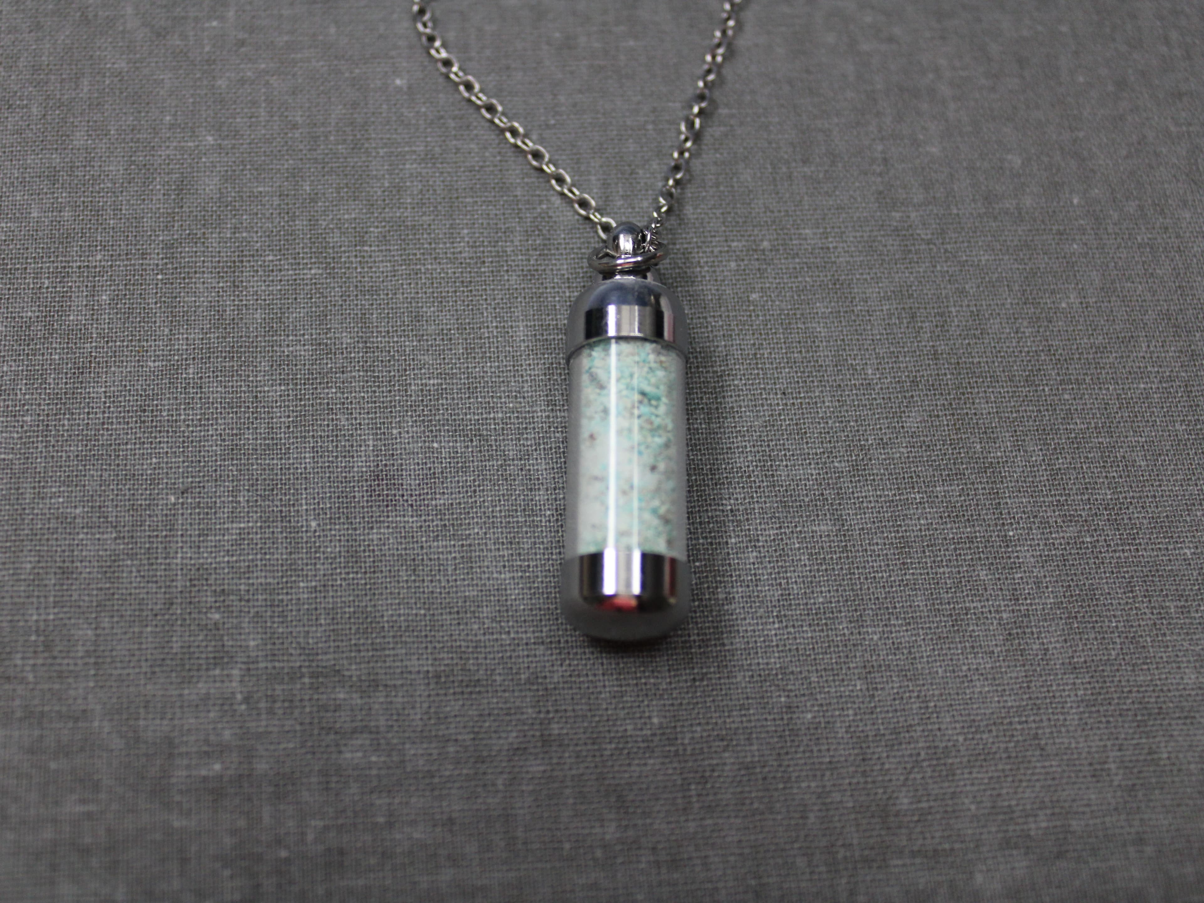 Stainless Steel Ground Turquoise Necklace - Image 1