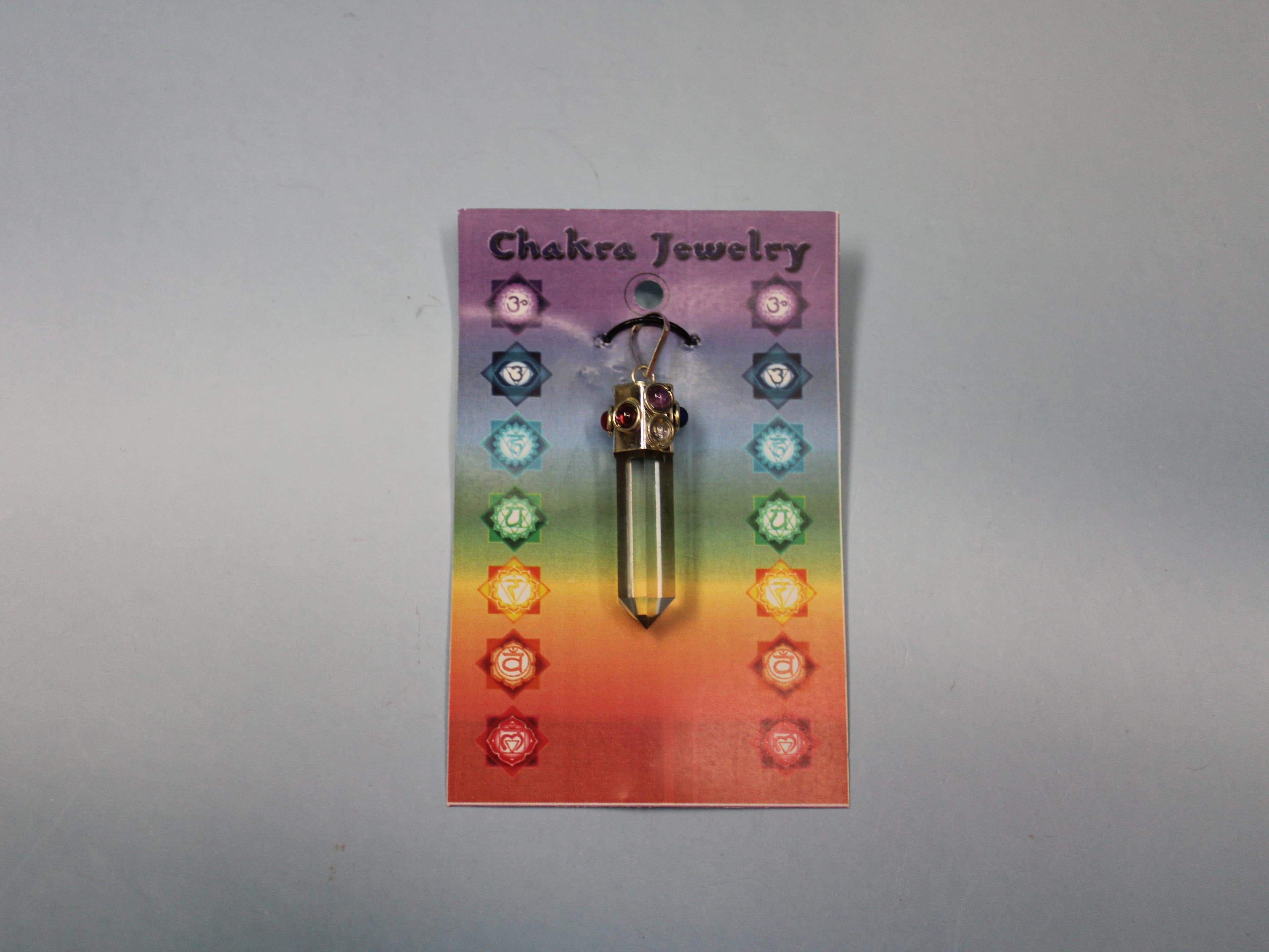 Clear Quartz Point with Chakra Stones Pendant - Image 1