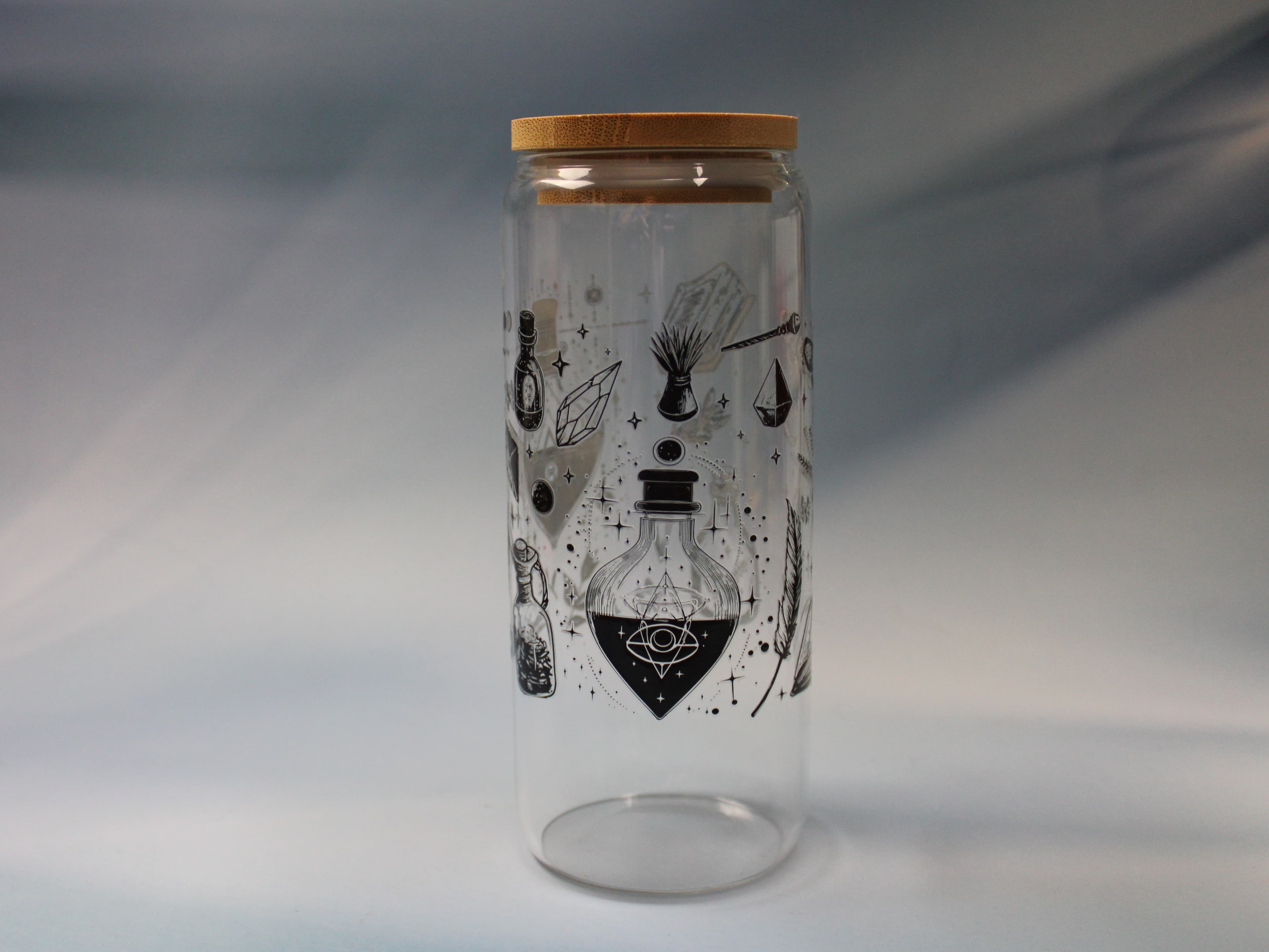 20 oz Potion Bottles Drinking Glass with Glass Straw